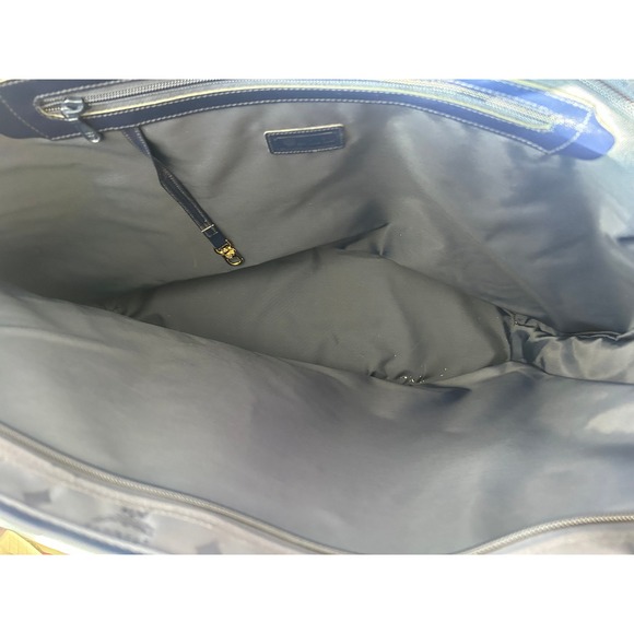 MCM Designer Monogram Tote Navy Blue Large Shoulder Bag Purse - Picture 4 of 9